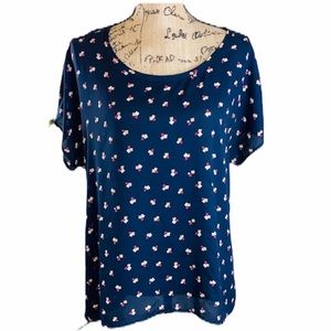 PLEIONE  Geometric Print Blouse Sz M